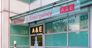 Entrance to a hospital A&E department