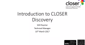 Webinar: Introduction to CLOSER Discovery (16/03/2017) image