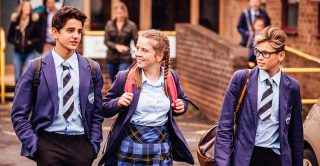 Generation Gifted: Teenagers in school uniform walk together